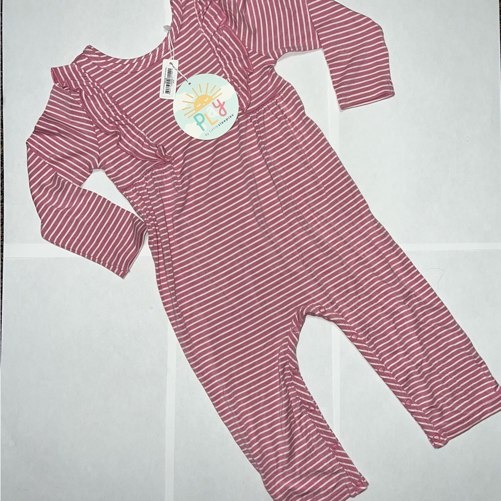 Little Sleepies NWT Play 12-18m Garden Rose Stripe Romper